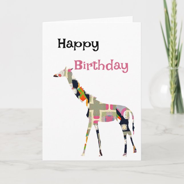 Giraff Viks Födelsedagsgratulationskort Kort (Framsida)