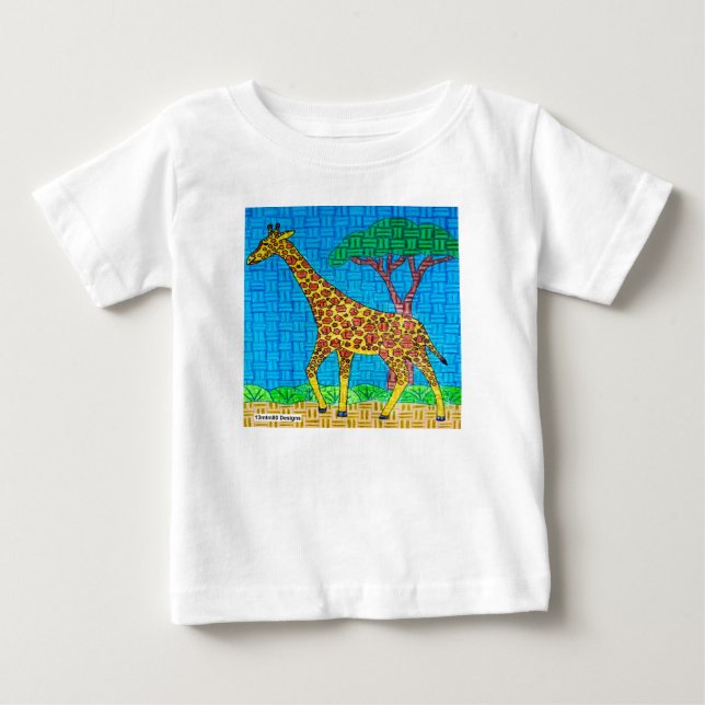 Giraff (vit) - Baby T-Shirt (Framsida)