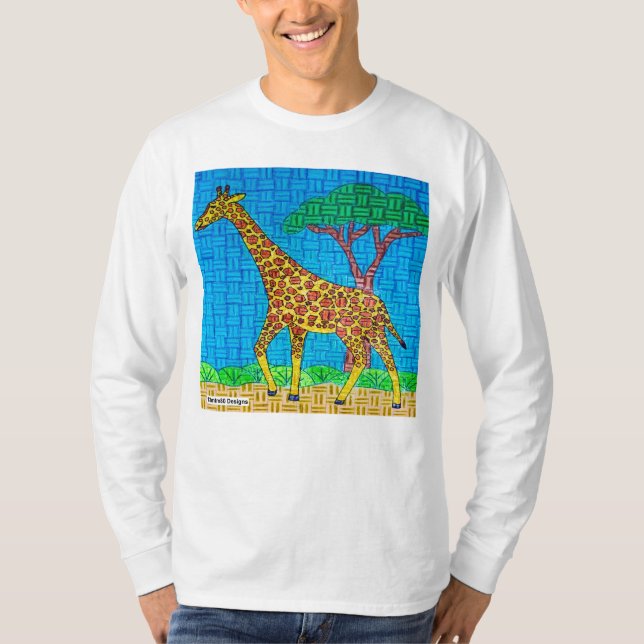 Giraff (vit) - Herr Långärmad Tröja (Framsida)