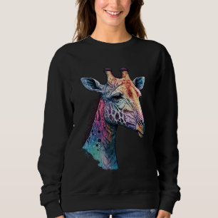 Giraff Zoo Safari Resor Akvarell Natur Vilda Djur T Shirt