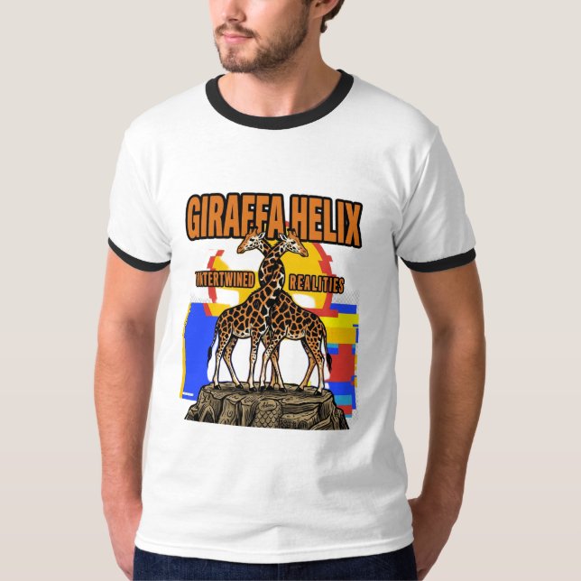 Giraffa Helix Sammanflätade Skönheter T Shirt (Framsida)
