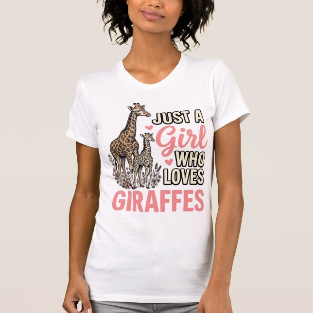 Giraffälskare Flicka Vintage Gravyr Tröja Design_ (Framsida)
