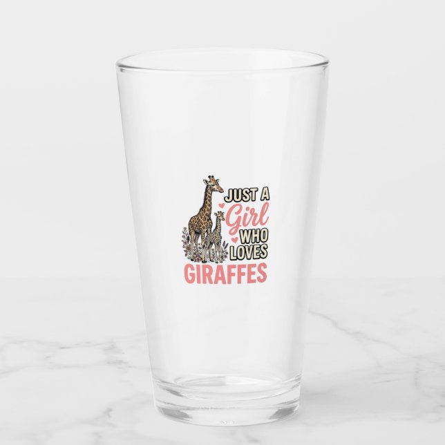 Giraffälskare Flicka Vintage Gravyr Tröja Design_ Glaskopp (Framsida)