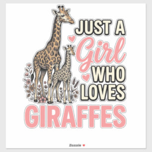 Giraffälskare Flicka Vintage Gravyr Tröja Design_ Klistermärken
