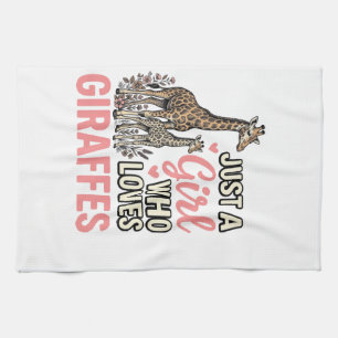 Giraffälskare Flicka Vintage Gravyr Tröja Design_ Kökshandduk