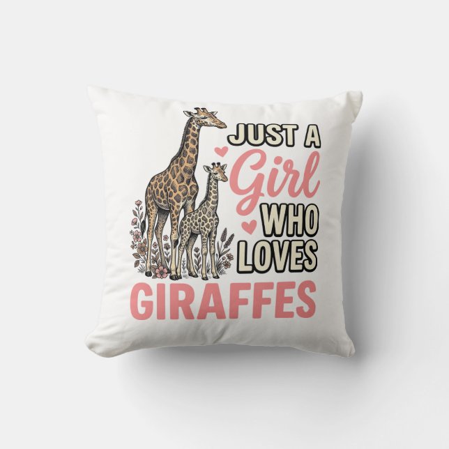 Giraffälskare Flicka Vintage Gravyr Tröja Design_ Kudde (Framsida)