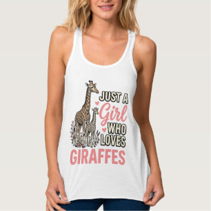 Giraffälskare Flicka Vintage Gravyr Tröja Design_ Linne Med Racerback
