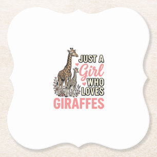 Giraffälskare Flicka Vintage Gravyr Tröja Design_ Underlägg Papper