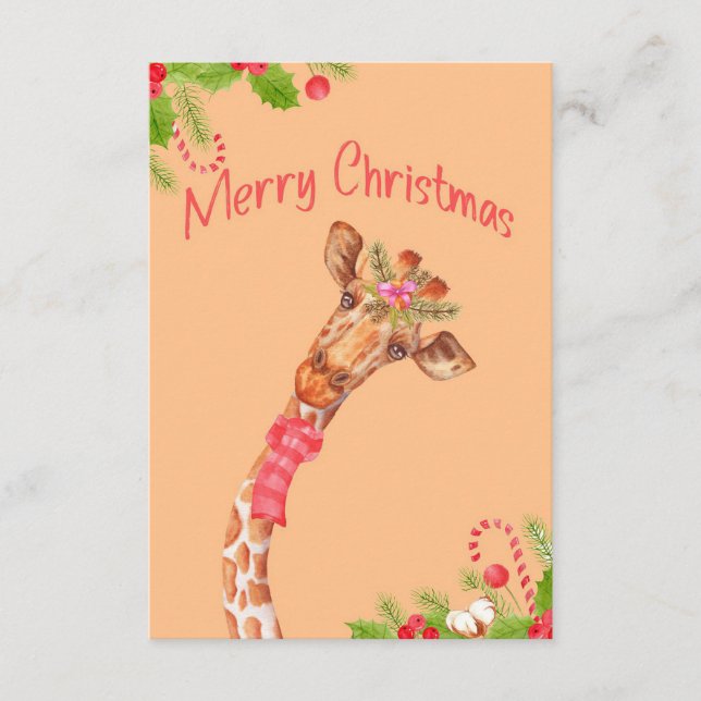 Giraffälskare Giranger Afrika God Jul Tilläggskort (Framsida)