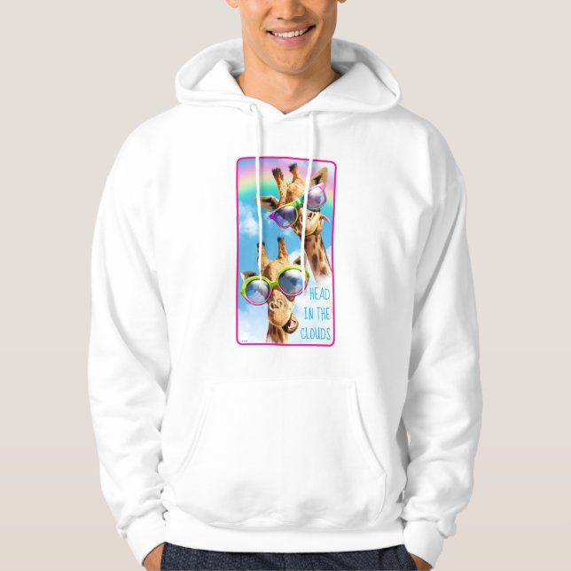 Giraffar med solglasögon hoodie (Framsida)