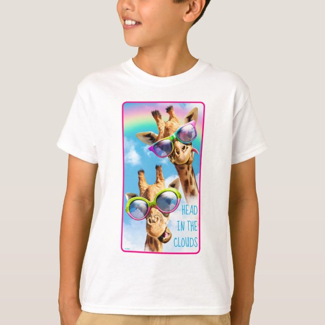 Giraffar med solglasögon t shirt (Framsida)