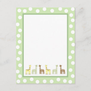 Giraffbaby showertackkort tack kort