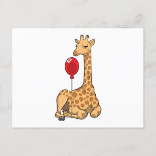 Giraffballong Vykort
