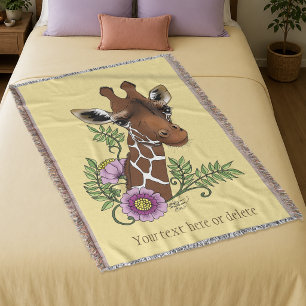 Giraffblommor gula söta vilda djur filt