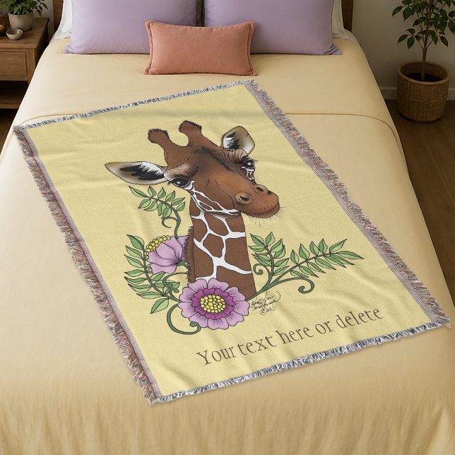 Giraffblommor gula söta vilda djur filt (Skapare uppladdad)