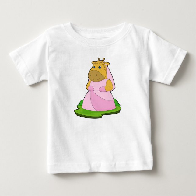 Giraffbrud Slöja Bröllop T Shirt (Framsida)