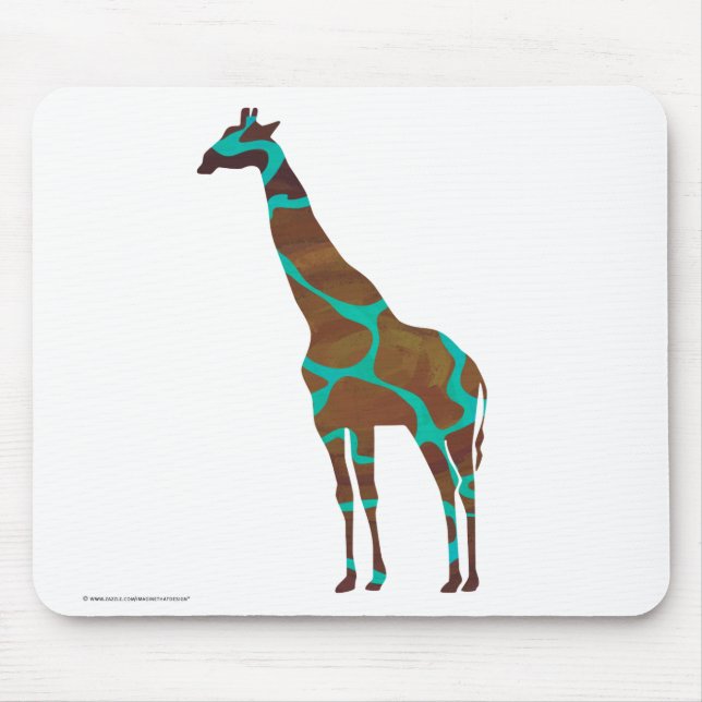 Giraffbrunt och krickatryck musmatta (Framsidan)