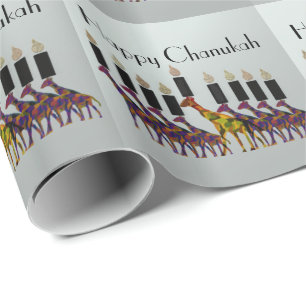 GiraffChanukah menora Presentpapper