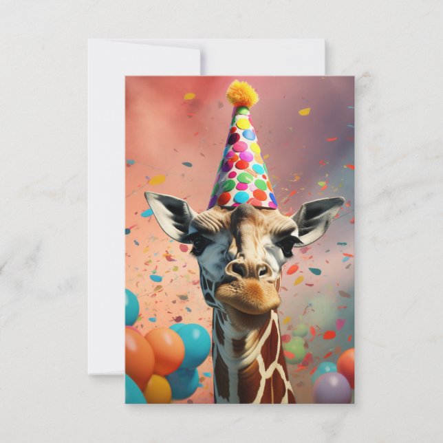 Giraffdesign, färgrik tack kort (Framsida)