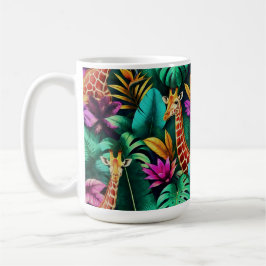 Giraffdjungel Drömmar Sömlös Ytmönster Kaffemugg