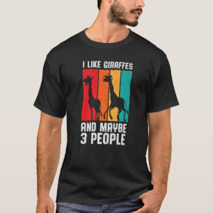 Giraffdjur, jag tycker om giraffer och 3 personer t shirt