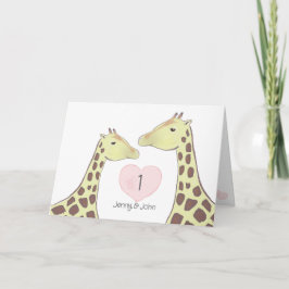 Giraffe 1:a Bröllop-årsdagen Kort