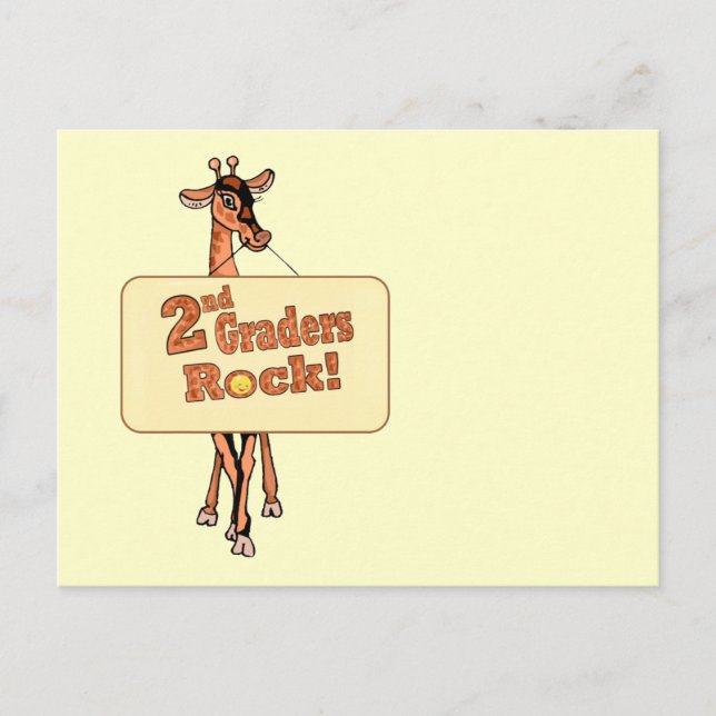 Giraffe "2nd Graders Sten"-design Vykort (Framsida)