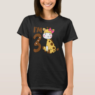 Giraffe 3:e födelsedagen 3 år Gamla pojkbarn T Shirt