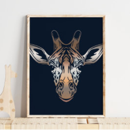 Giraffe African Print | Elegant Giraffe Animal Art Poster