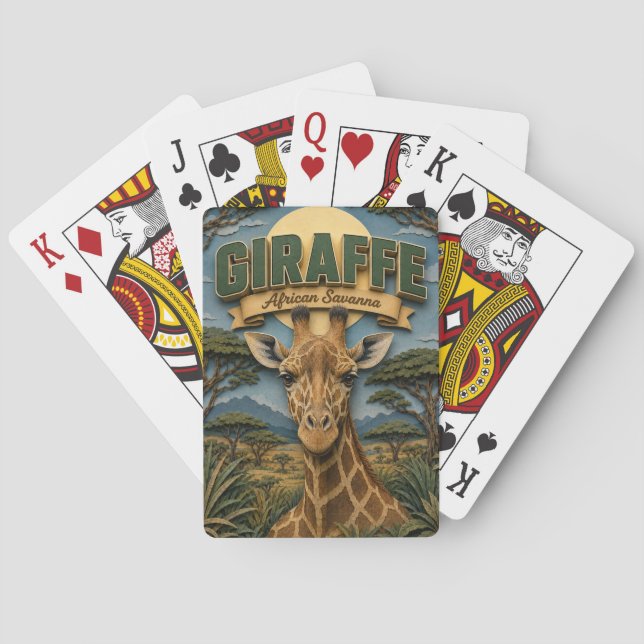 Giraffe African Savanna POPCUT Casinokort (Baksidan)