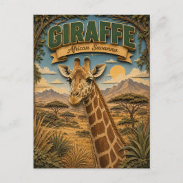 Giraffe African Savanna POPCUT Vykort