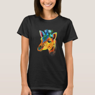 Giraffe Afrika Quilted Safari Vild Zoo Animals Col T Shirt