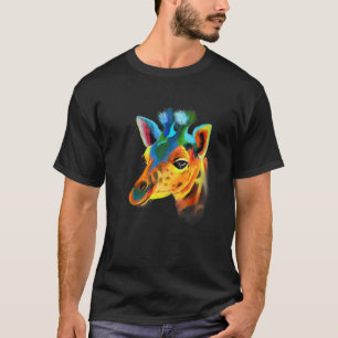 Giraffe Afrika Quilted Safari Vild Zoo Animals Col T Shirt