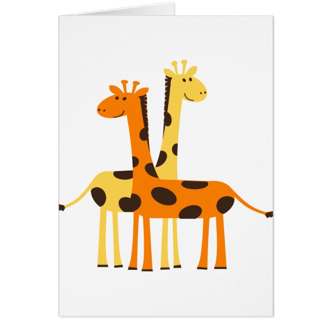 giraffe afrika safari wildlife hälsningskort (Framsidan)