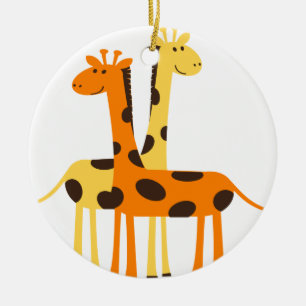 giraffe afrika safari wildlife julgransprydnad keramik