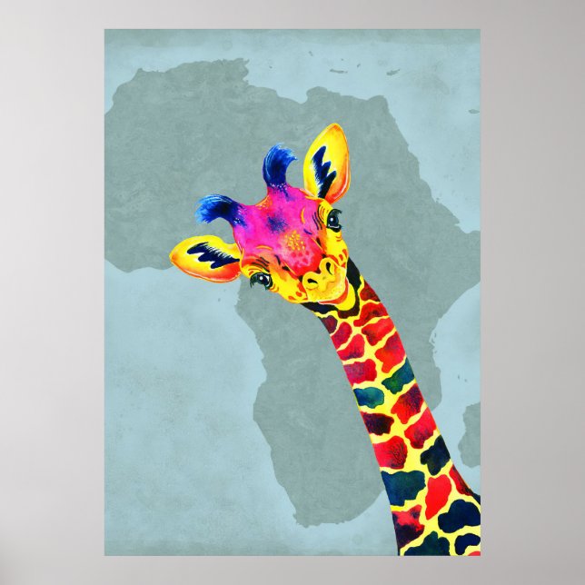 Giraffe Älskare Baby Giraffe Peekaboo Poster (Framsidan)
