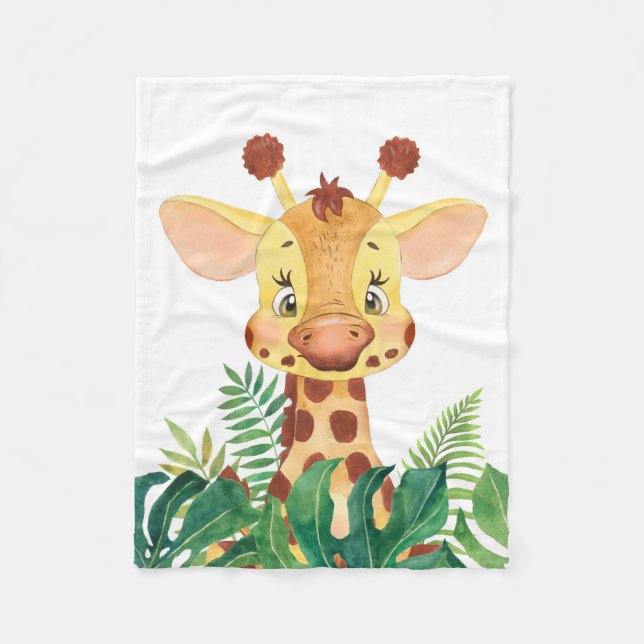 Giraffe Älskare Cute Baby Giraffe Fleecefilt (Framsidan)
