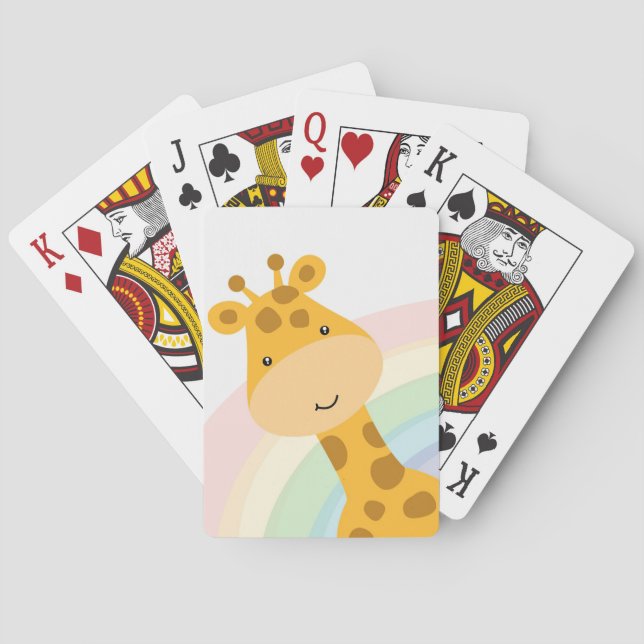 Giraffe Älskare Cute Giraffe Peeking Casinokort (Baksidan)
