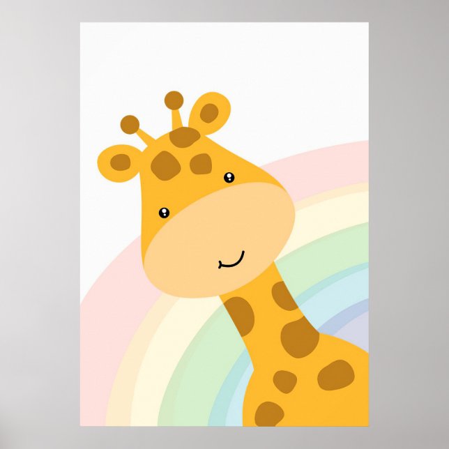 Giraffe Älskare Cute Giraffe Peeking Poster (Framsidan)