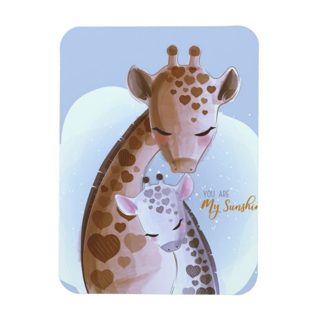 Giraffe Älskare Cute Giraffes Magnet (Vertikal)