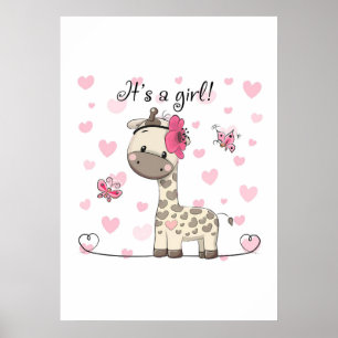 Giraffe Älskare, det är en flicka. Poster