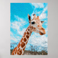 Giraffe Älskare Giraffe Art Watercolor