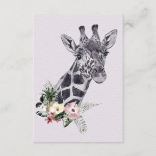 Giraffe Älskare Giraffe-djur med blomma Tilläggskort