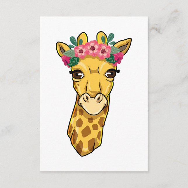 Giraffe Älskare Giraffe Flower Wandan Tilläggskort (Framsida)
