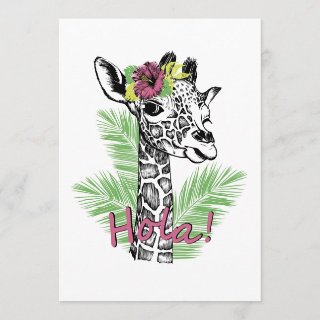 Giraffe Älskare Giraffe med Hibiscus Program (Framsida)