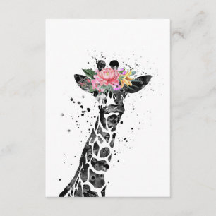 Giraffe Älskare Giraffe och blomma Tilläggskort