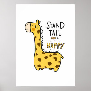 Giraffe Älskare Giraffe stand Tall Poster