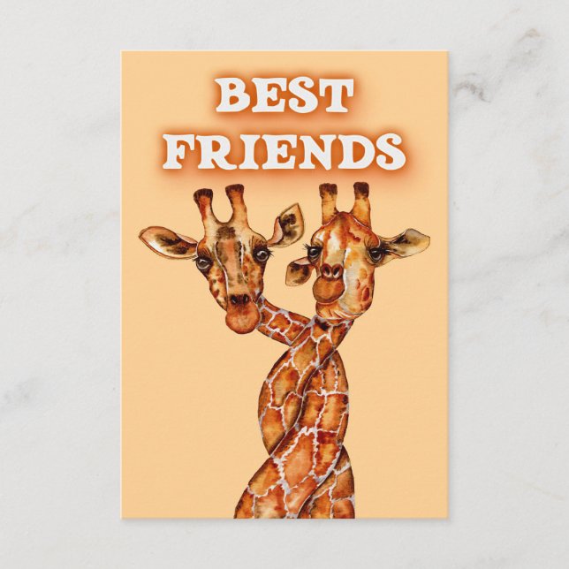 Giraffe Älskare Giraffes Afrika Best Friends Tilläggskort (Framsida)