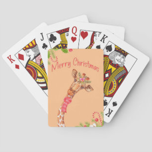 Giraffe Älskare Giraffes Afrika God jul Casinokort