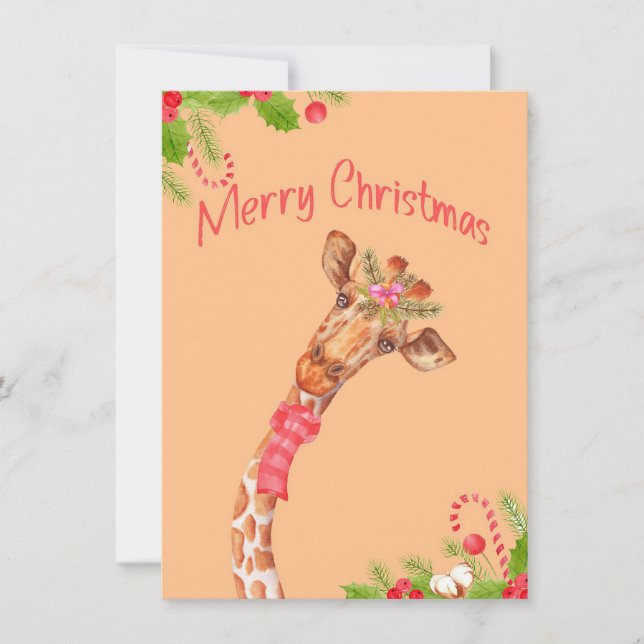 Giraffe Älskare Giraffes Afrika God jul Tack Kort (Framsida)